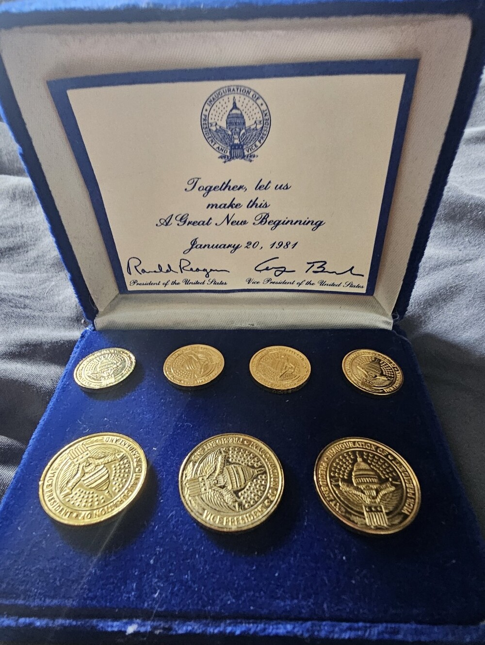 Nu Vintage Ronald Reagan Inaugural Button Set - Ben Silver